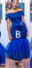 Mismatched Mermaid Royal Blue Sleeveless Short Bridesmaid Dresses Gown Online,WG928