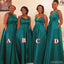 Mismatched Mermaid Teal Sleeveless V-neck A-line Long Bridesmaid Dresses Gown Online, WG870