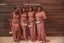 Mismatched Pink Mermaid High Slit Cheap Long Bridesmaid Dresses,WG1205