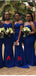 Mismatched Royal Blue Mermaid Cheap Long Bridesmaid Dresses,WG1137