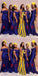 Mismatched Royal Blue Mermaid Cheap Long Bridesmaid Dresses,WG1242