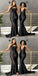 Mismatched Simple Black Mermaid Cheap Long Bridesmaid Dresses,WG1122