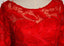 Modest Long Sleeve Red Lace Cute Homecoming Prom Dresses, Affordable Short Party Prom Dresses, Perfect Homecoming Dresses, CM310