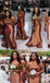 Newest Brown Mermaid Off Shoulder Cheap Long Bridesmaid Dresses,WG1450