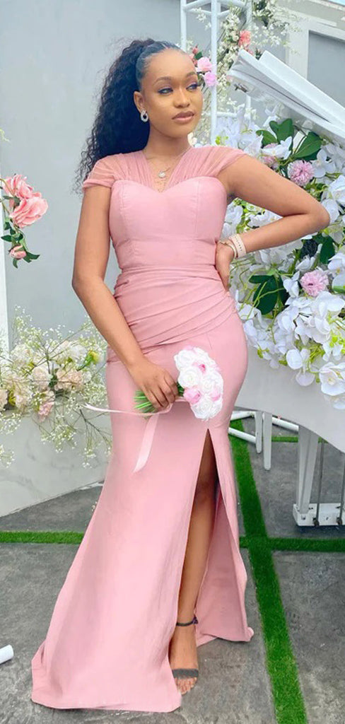 Newest Pink Mermaid Cheap Long Bridesmaid Dresses Online,WG1457