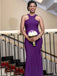 Newest Purple Halter Mermaid Cheap Long Bridesmaid Dresses Online,WG1458