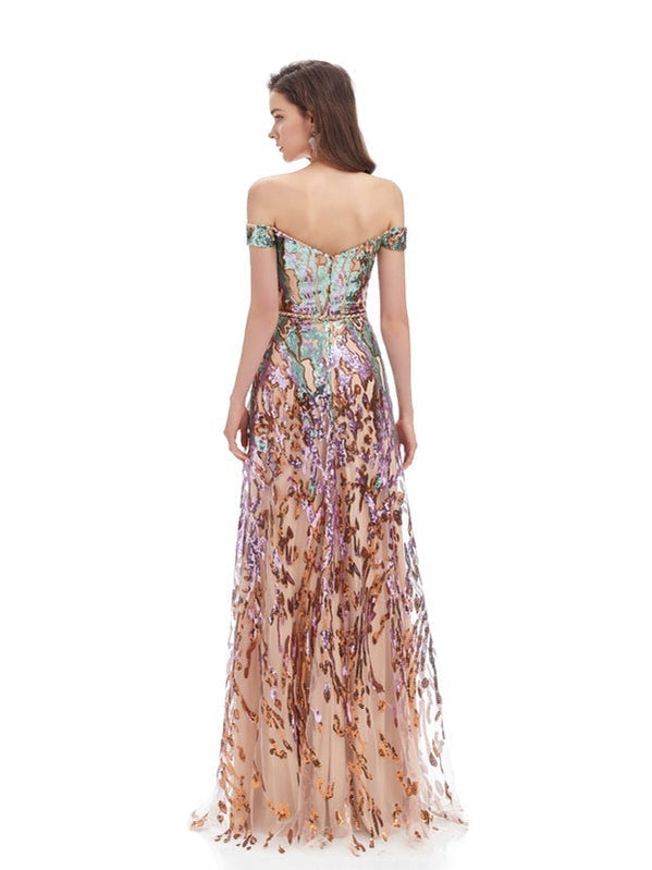 Off Shoulder A-line Strapless Cheap Long Prom Dresses Online, Dance Dresses,12594