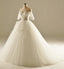 Off Shoulder A line Tulle Wedding Dresses,  2017 Long Sleeve Custom Wedding Gowns, Affordable Bridal Dresses, 18003