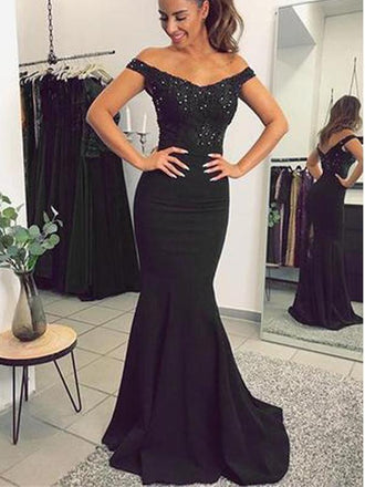 Long black discount prom dresses 2018