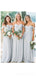 Off Shoulder Grey Chiffon Long Cheap Bridesmaid Dresses Online, WG606