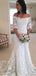 Off Shoulder Lace Short Sleeves Cheap Wedding Dresses Online, Cheap Bridal Dresses, WD549