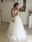 Off Shoulder Long Sleeves Lace A-line Wedding Dresses Online, WD409