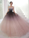 Off Shoulder Ombre Ball Gown Long Evening Prom Dresses, Evening Party Prom Dresses, 12199