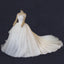 Off Shoulder Organza  A line Long Tail Wedding Dresses, Corset Custom Made Long Wedding Gown, Cheap Wedding Gowns, WD207