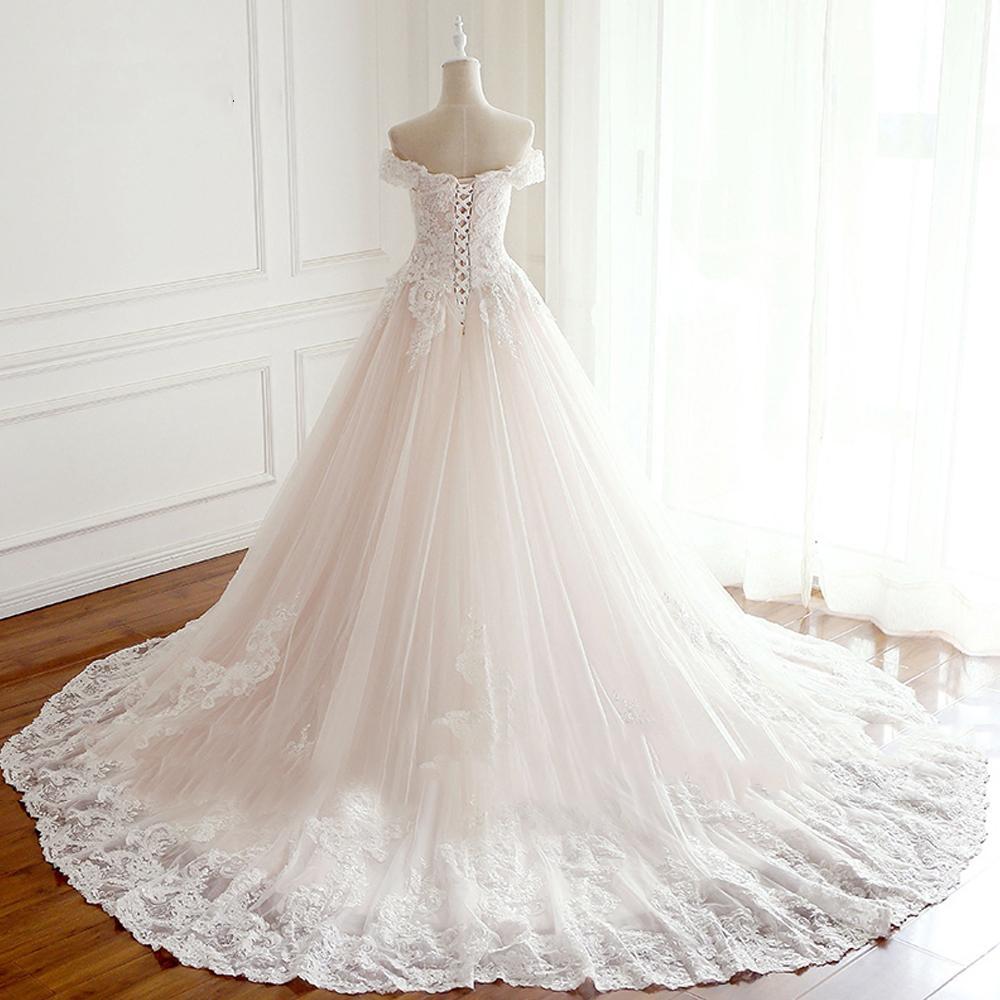 Off Shoulder Short Sleeve Lace A line Wedding Bridal Dresses, Affordable Custom Made Wedding Bridal Dresses, WD271