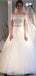 Off Shoulder Short Sleeves Lace Beaded A line Cheap Wedding Dresses Online, WD424