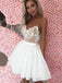 Off White Spaghetti Straps Cheap Homecoming Dresses Online, Cheap Short Prom Dresses, CM745
