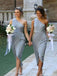 One Shoulder Grey Short Bridesmaid Dresses Online, Cheap Bridesmaids Dresses, WG739