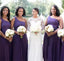 One Shoulder Purple Long Cheap Bridesmaid Dresses Online, WG788