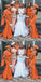 Orange Mermaid One Shoulder Cheap Long Bridesmaid Dresses,WG1337