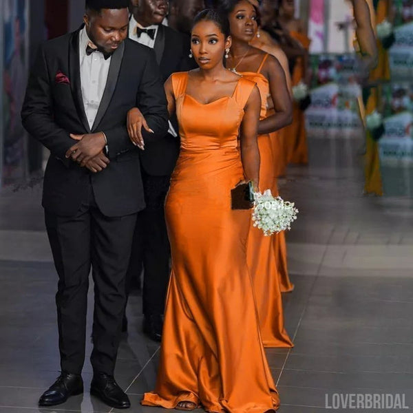 Orange Mermaid Square Neck Cheap Long Bridesmaid Dresses Online,WG1025 LoverBridal Orange Mermaid Square Neck Cheap Long Bridesmaid Dresses Online,WG1025 LoverBridal