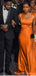 Orange Mermaid Square Neck Cheap Long Bridesmaid Dresses Online,WG1025