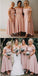 Pink A-line Off Shoulder Cheap Short Bridesmaid Dresses Online,WG1038