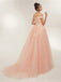 Pink A-line Off Shoulder Lace Applique Long Prom Dresses Online,Dance Dresses,12420