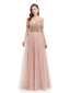 Pink A-line Off Shoulder Spaghetti Straps Backless Prom Dresses Online,12611