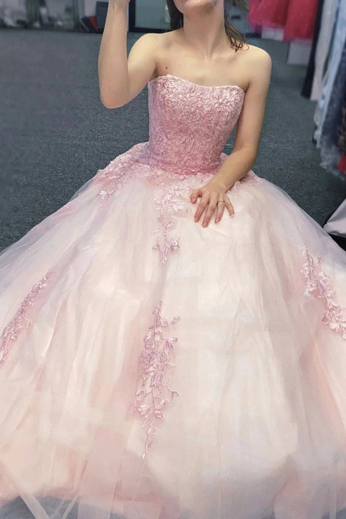 Pink A-line Sweetheart Cheap Long Prom Dresses,Dance Dresses,12713