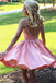 Pink Illusion Cute Pink Short Cheap Homecoming Dresses Online, CM562