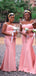 Pink Mermaid Illusion Sleeveless Long Bridesmaid Dressing Gown Online,WG899
