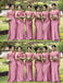 Pink Mermaid One Shoulder Cheap Long Bridesmaid Dresses Online,WG1244