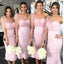 Pink Mermaid One Shoulder Cheap Short Bridesmaid Dresses Online,WG1037