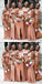 Pink Mermaid One Shoulder Side Slit Cheap Long Bridesmaid Dresses,WG1039