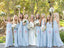 Popular Mismatched Blue Chiffon Floor Length Cheap Long Bridesmaid Dresses Online, WG567