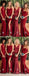 Popular Mismatched Dark Red Mermaid Cheap Long Bridesmaid Dresses Online, WG559