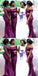 Purple Mermaid Off Shoulder Cheap Long Bridesmaid Dresses,WG1274