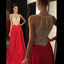Red Prom Dresses, Halter prom Dress, Mermaid Prom Dress, dresses for Prom, Beaded prom dresses, PD1701