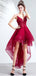 Red Spaghetti Straps High Low Homecoming Dresses,Cheap Short Prom Dresses,CM884
