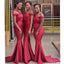 Red Straps Unique Long Mermaid Sexy Cheap Bridesmaid Dresses Online, WG576