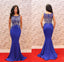 Royal Blue Mermaid Elegant Cheap Long Prom Dress, WG559
