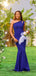 Royal Blue Mermaid One Shoulder Cheap Long Bridesmaid Dresses,WG1350