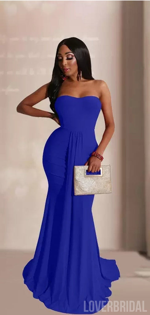 Royal Blue Mermaid Sweetheart Cheap Long Bridesmaid Dresses Online,WG1006