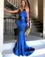 Royal Blue Sexy Backless Mermaid Long Evening Prom Dresses, Popular Cheap Long Party Prom Dresses, 17272