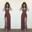 Rust Red Long Evening Prom dresses, Sexy Slit prom dresses, Mermaid Prom Dress, 2017 Prom Dress, dresses for prom, 16019