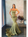 Sage Mermaid Spaghetti Straps Cheap Long Prom Dresses Online,12656