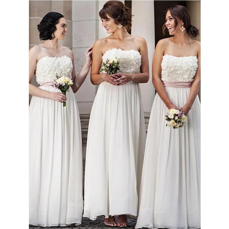 Scoop Cute Flower Long Bridesmaid Dresses Online, Cheap Bridesmaids Dresses, WG726