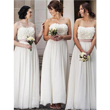 Scoop Cute Flower Long Bridesmaid Dresses Online, Cheap Bridesmaids Dresses, WG726
