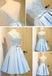Scoop Neckline Two Straps Blue Lace See Through Homecoming Prom Dresses, Affordable Short Party Prom Dresses, Perfect Homecoming Dresses, CM290